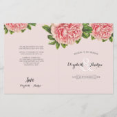 の式結婚プログラムピンクフローラ牡丹フラワー (正面)