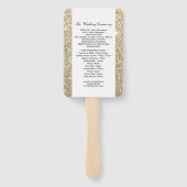 の式結婚プログラムファン – 金ゴールドグリッターFab ハンドファン (裏面)