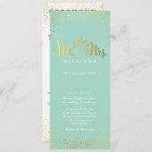 の式結婚プログラムミニ金ゴールド紙吹雪造幣局 プログラム (正面/裏面)