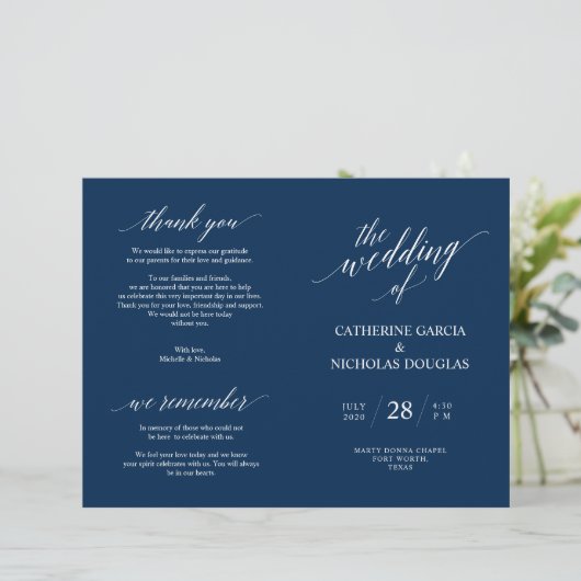 の式結婚プログラムモダンエレガンスネイビーブルー (スタンド正面)