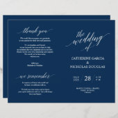 の式結婚プログラムモダンエレガンスネイビーブルー (正面/裏面)