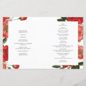 の式結婚プログラムヴィンテージ赤バラフローラ (裏面)