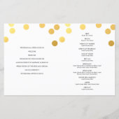 の式結婚プログラム手記金ゴールドスポット (裏面)