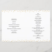 の式結婚プログラム華やかな金ゴールドグリッター (裏面)