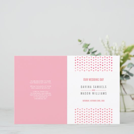 の式結婚プログラムboho模様ピンクサンゴ (スタンド正面)