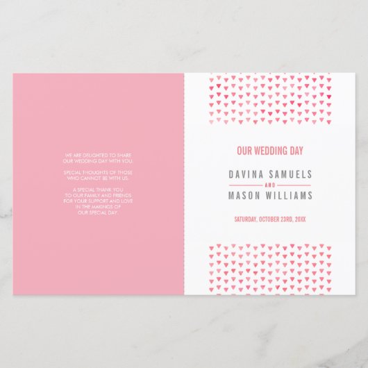 の式結婚プログラムboho模様ピンクサンゴ (正面)