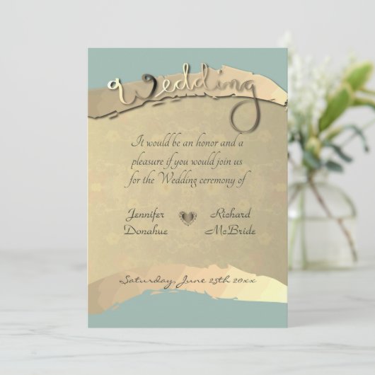 の式結婚招待状ゴールデンベールフローラ 招待状 (スタンド正面)