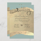 の式結婚招待状ゴールデンベールポートレート 招待状 (正面/裏面)