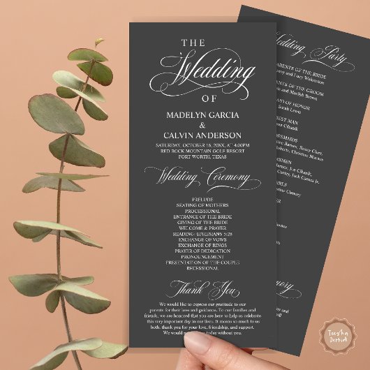 の式結婚、上品なエレガンスダークグレー プログラム