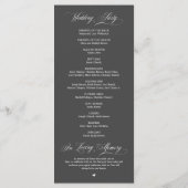の式結婚、上品なエレガンスダークグレー プログラム (裏面)