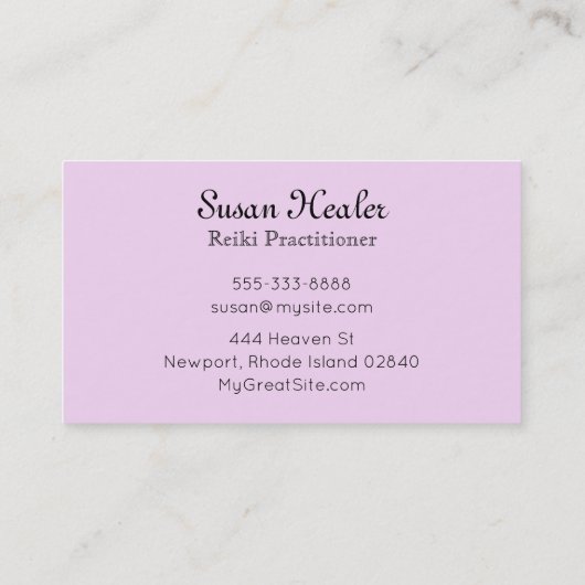 *~*の強いピンクの白熱［赤熱］光を放つな星の曼荼羅の治療師の霊気 名刺 (裏面)