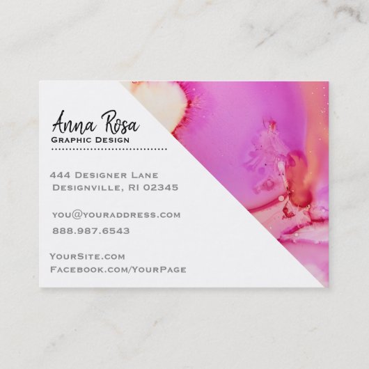 *~*の強く抽象的でオーガニックな大理石の水彩画 名刺 (裏面)