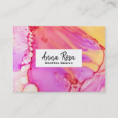 *~*の強く抽象的でオーガニックな大理石の水彩画 名刺 (正面)