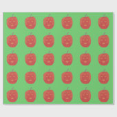の彫絵画りメス型かぼちゃの顔包装紙 ラッピングペーパー (フラット)