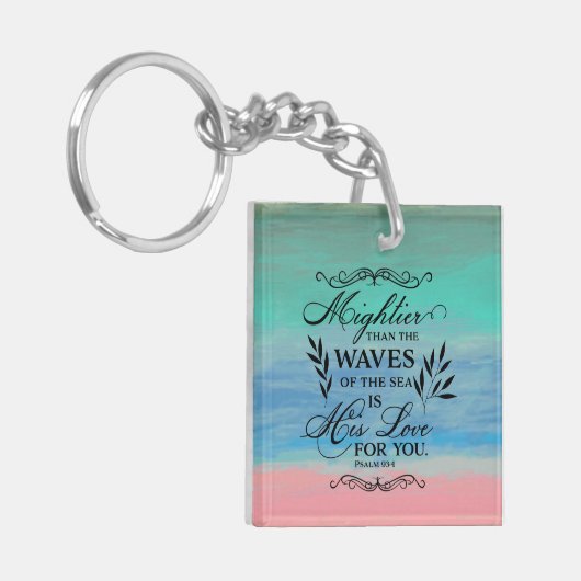 の彼の愛慰めることおよび有望な聖書の詩 キーホルダー (正面左)