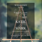 の後ずっと幸せそうに霜が降りた結婚黒 アクリルサイン (ニュートラル)