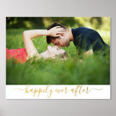 の後ずっと幸せにカップル結婚写真 箔ポスター (正面)