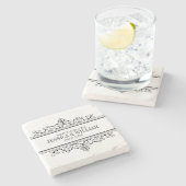 ～の後ずっと幸せに暮らす黒いヴィンテージのフレーム ストーンコースター (横)