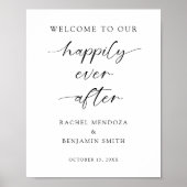 の後ずっと幸せに私たち結婚へようこそエレガント ポスター (正面)