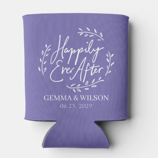 の後ずっと幸せに色パーソナライズされた結婚は 缶クーラー (裏面)