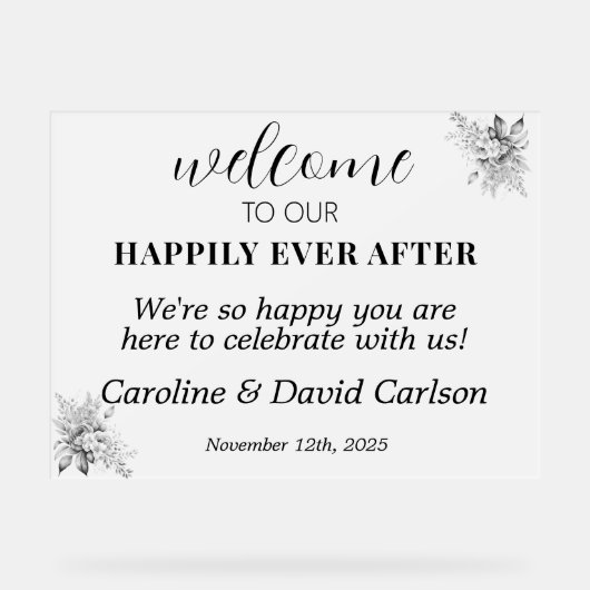 ～の後ずっと幸せに迎え結婚る アクリルサイン (正面)