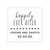 ～の後ずっと幸せに |の結婚ハート日付の保存 ラバースタンプ (インプリント)