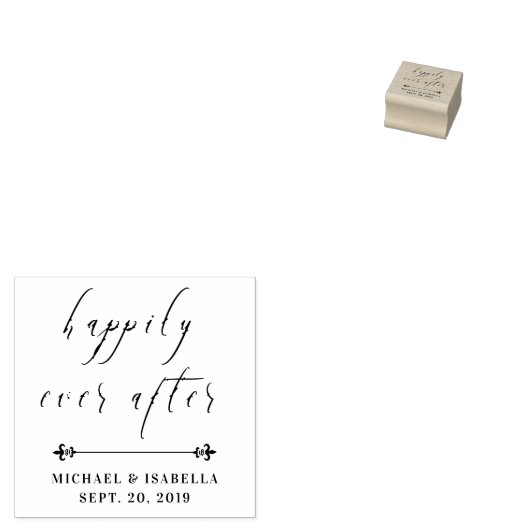 ～の後ずっと幸せに |カスタムウェディングタイポグラフィ ラバースタンプ (押印)