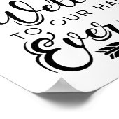 ～の後ずっと幸せに |ボホ結婚のウェルカムサイン ポスター (角)