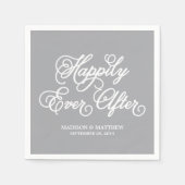 ～の後ずっと幸せに |紙パーソナライズされたナプキン スタンダードカクテルナプキン (正面)