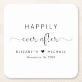 ~の後ずっと幸結婚福に スクエアペーパーコースター (正面)