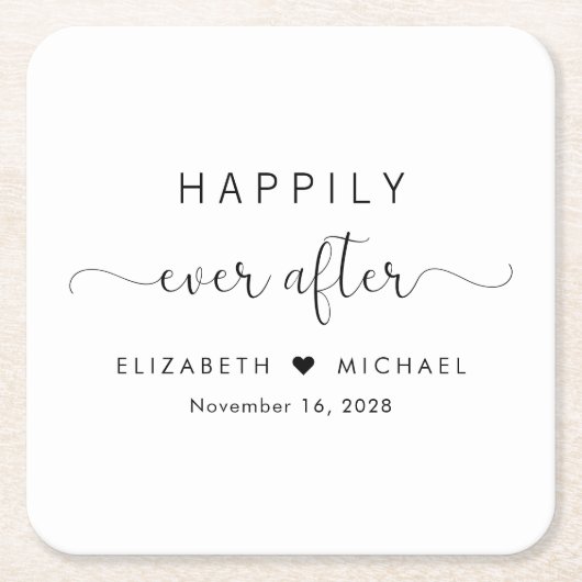 ～の後ずっと幸結婚福に スクエアペーパーコースター (正面)