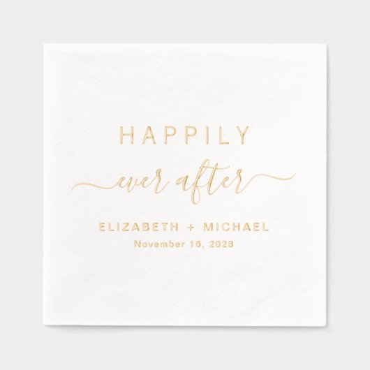 ~の後ずっと幸結婚福に 箔ナプキン (正面)