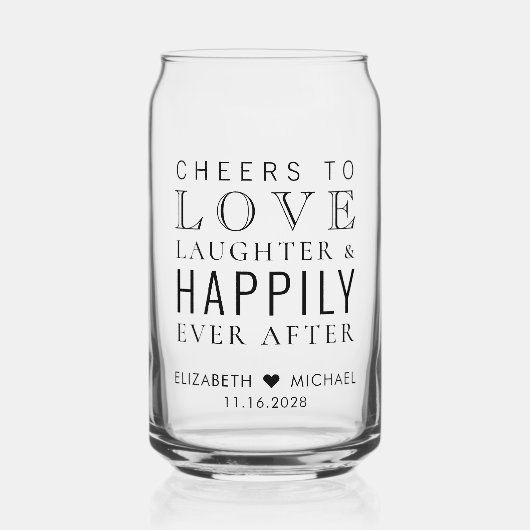 の後ずっと楽しく笑いを結婚愛す ガラス缶 (正面)