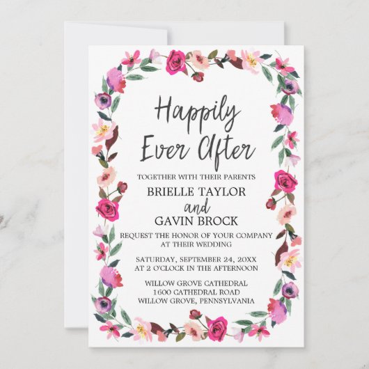 の後ずっと楽しく過ごすロマンチック結婚な童話 招待状 (正面)