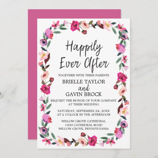 の後ずっと楽しく過ごすロマンチック結婚な童話 招待状 (正面/裏面)