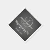 ~の後ずっと楽しく黒板モノグラム スタンダードカクテルナプキン (角)