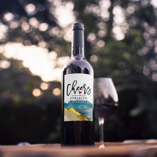 の後ずっと楽しそうに笑いを愛する応援結婚 ワインラベル