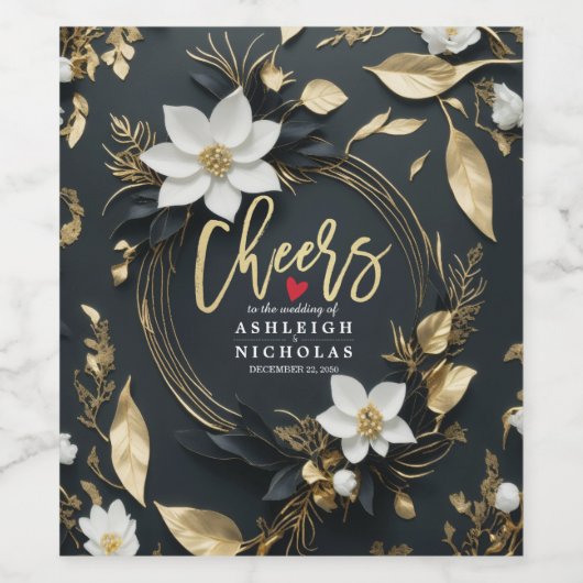 の後ずっと楽しそうに笑いを愛する応援結婚 ワインラベル (シングルラベル)