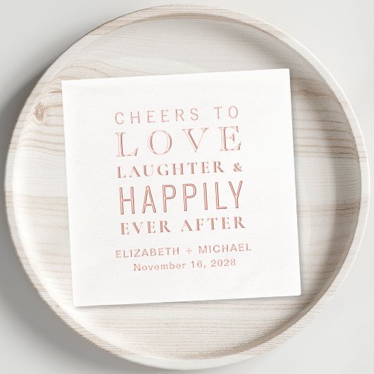 の後ずっと楽しそうに笑いを愛する応援結婚 箔ナプキン