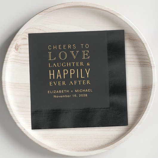 の後ずっと楽しそうに笑いを愛する応援結婚 箔ナプキン