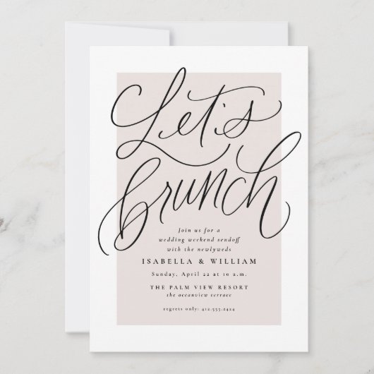 の後にハンドレット赤面ピンクをブランチ結婚しよう 招待状 (正面)