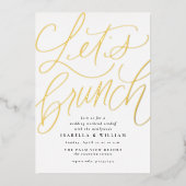 の後に手錠の金ゴールドをブランチ結婚しよう 箔招待状 (正面)