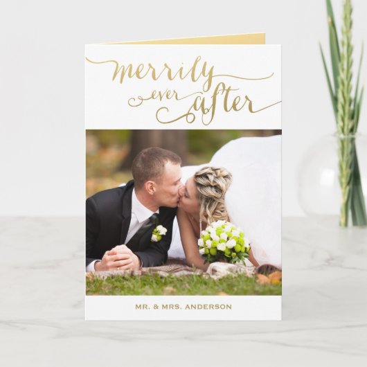 ~の後に楽しく結婚した |ホリデーフォトカード シーズンカード (正面)