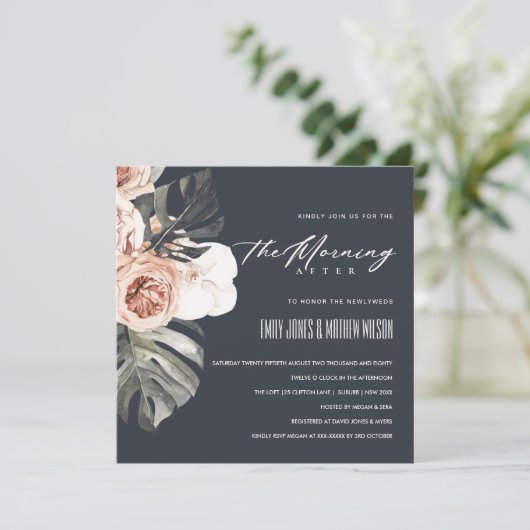 の後の朝に海軍の錆びモンステラ結婚フローラ 招待状 (スタンド正面)