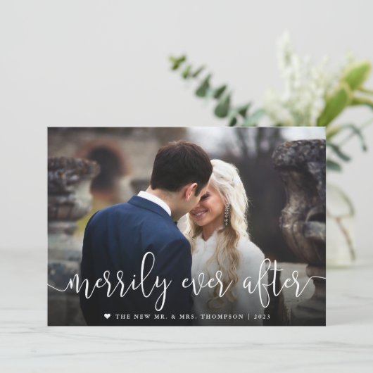 ~の後を楽しげに |の結婚写真クリスマス シーズンカード (スタンド正面)