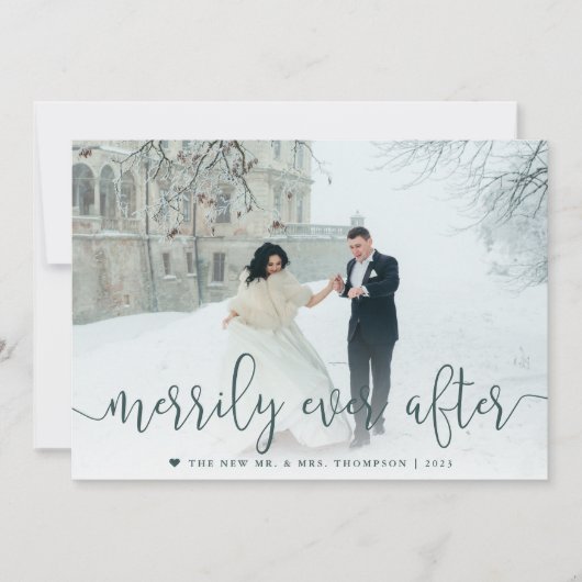 ～の後を楽しげに |の結婚写真クリスマス シーズンカード (正面)