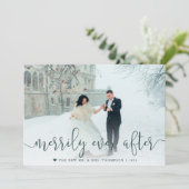 ～の後を楽しげに |の結婚写真クリスマス シーズンカード (スタンド正面)