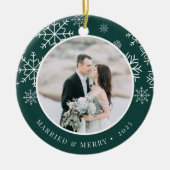 ~の後を楽しげに |の結婚写真 セラミックオーナメント (正面)