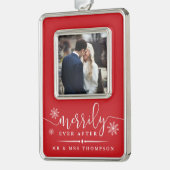 ～の後を楽しげに |クリスマス シルバープレートフレームオーナメント (左)