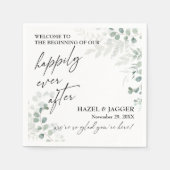 ～の後エレガントずっと幸せに緑を増やす スタンダードカクテルナプキン (正面)